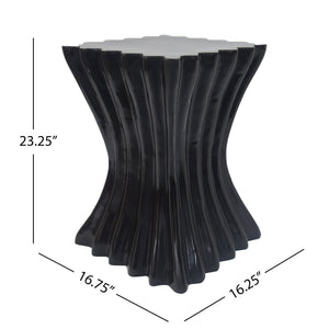 Outdoor Side Table, Wave Design End Table