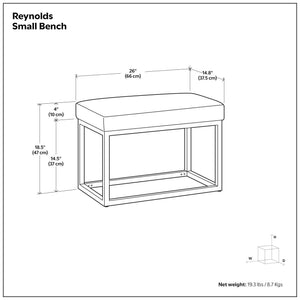 Reynolds - Small Bench - Distressed Chestnut Brown