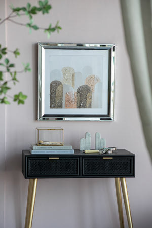 S/2 23.6x23.6' Kaiden Crystal Mirror Framed Wall Art