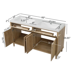 Bathroom Vanity With Double Sink, Large Storage Space