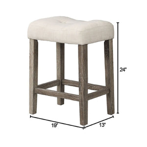 Transitional Style Counter Height Dining Stool With Footrest (Set of 2)