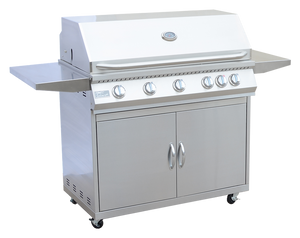 KoKoMo BBQ Grill Classic 40” 5-Burner Freestanding with Cart - 304 Stainless Steel