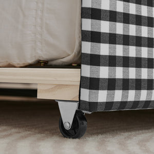 Cozy Gingham Daybed with Trundle Twin Size Sofa Bed