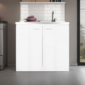 Salento Freestanding Sink, Double Door Cabinet, Two Shelves