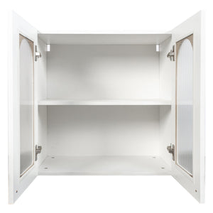 Wall Cabinet with Arched Glass Door and Adjustable Shelves
