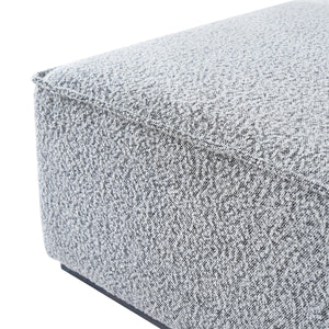 Square Upholstered Ottoman with Black-and-White Fabric