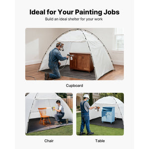 Portable Paint Booth Tent, 115.35 x 90.55 x 74 inch Painting Tent Station