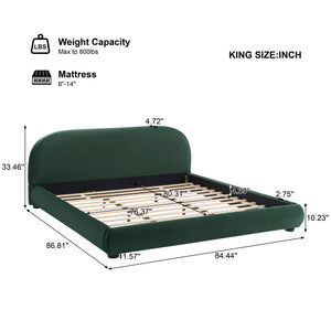 Upholstered Simple Modern Bedroom Bed With Curved Headboard
