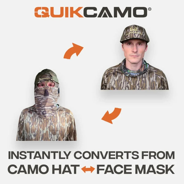 2-in-1 REAR Face Mask and Camo Hat (Fitted)