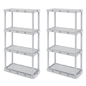 Gracious Living Knect-A-Shelf 4 Tier Light Duty Storage Shelving System (2 Pack)