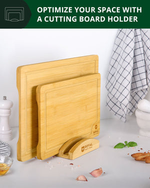 Cutting Board Stand with 3 Slots, Natural