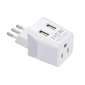 Italy Travel Adapter Plug Combo - Type C, L | Dual USB - Italian Combo (CTU-12-9C) - TRAPSKI