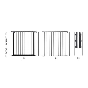 Scandinavian Pet Design Pet Flex System XXL Wall Mounted At Home Dog Gate, Black