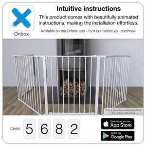 Scandinavian Pet Design Pet Flex System XXL Wall Mounted At Home Dog Gate, White