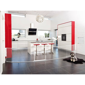 Scandinavian Pet Design Pet Flex System XXL Wall Mounted At Home Dog Gate, White