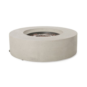 Modern Lightweight Concrete Outdoor Circular Fire Pit 50,000 BTU