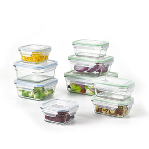 Glasslock 18-Piece Oven and Microwave-Safe Glass Food Storage and Bakeware Set