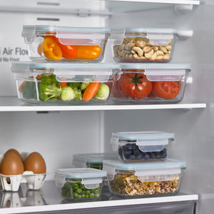 Glasslock Mini 5 and 7 Ounce Tempered Glass Food Storage Container Set, 8 Pieces