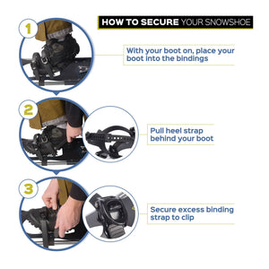 Outbound Lightweight 30 In Aluminum Snowshoes Kit with Poles & Carrying Tote Bag