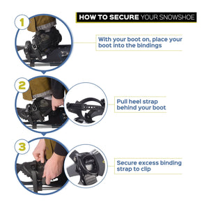 Outbound Lightweight 30 In Aluminum Snowshoes Kit with Poles & Carrying Tote Bag