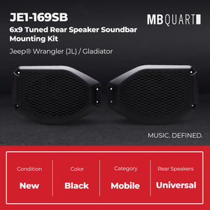 MB Quart 6 x 9" Rear Speaker Soundbar Mounting, Jeep Wrangler & Gladiator Tuned - TRAPSKI