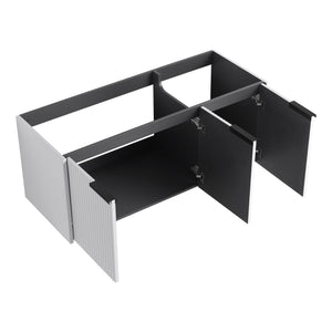 Contemporary Wall Mounted Bathroom Vanity With Resin Double Sink