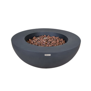 Elementi Natural Gas Concrete Lunar Bowl Fire Pit with Auto Ignition, Dark Grey - TRAPSKI