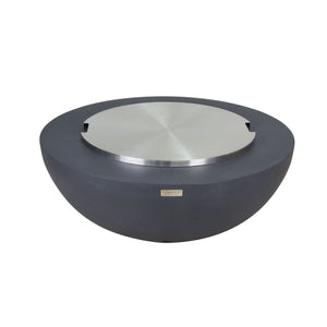 Elementi Natural Gas Concrete Lunar Bowl Fire Pit with Auto Ignition, Dark Grey - TRAPSKI