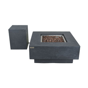 Elementi Manhattan 36" Concrete Outdoor 45,000 BTU Natural Gas Fire Pit Table