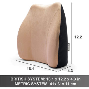 WENNEBIRD Model Q Lumbar Memory Foam Support Pillow to Improve Posture, Beige