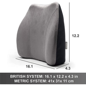 WENNEBIRD Model Q Lumbar Memory Foam Support Pillow to Improve Posture, Grey