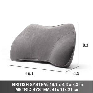 WENNEBIRD Model B Lumbar Memory Foam Support Pillow to Improve Posture, Grey - TRAPSKI