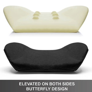 WENNEBIRD Model Q Lumbar Memory Foam Support Pillow to Improve Posture, Black