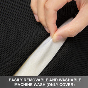 WENNEBIRD Model Q Lumbar Memory Foam Support Pillow to Improve Posture, Black