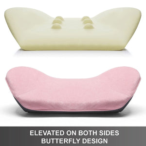 WENNEBIRD Model Q Lumbar Memory Foam Support Pillow to Improve Posture, Pink