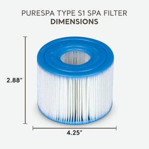 Intex PureSpa Plus Greywood Inflatable Hot Tub Jet Spa with Filter Cartridges