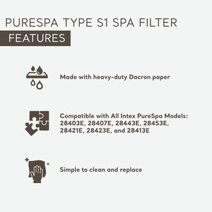 Intex PureSpa Plus Greywood Inflatable Hot Tub Jet Spa with Filter Cartridges