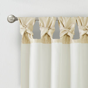 Twist Tab Lined Window Curtain Panel Champagne 50x95