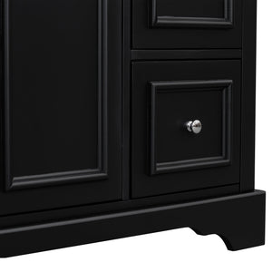 Bathroom Vanity With Sink, Soft-Close Doors, Adjustable U-Shelf, 3 Drawers