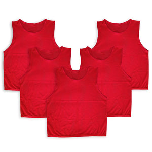 5Pcs Mesh Scrimmage Vests Soccer Basketball Team Training Pinnies Jerseys Shirt Adult Plus Size