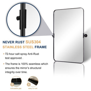 ANDY STAR 22 by 34-Inch Rectangular Tilting Modern Vanity Mirror, Brushed Nickel