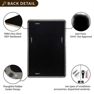 ANDY STAR Modern 20 x 28 Inch Rectangular Hanging Vanity Mirror, Brushed Nickel