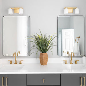 ANDY STAR Modern 20 x 28 Inch Rectangular Hanging Vanity Mirror, Brushed Nickel