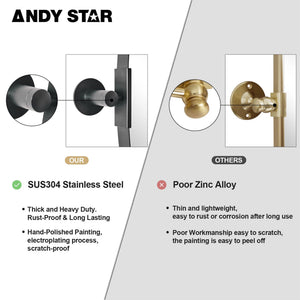 ANDY STAR Modern 22 x 34 Inch Oval Wall Hanging Bathroom Mirror, Matte Black - TRAPSKI