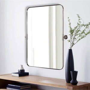 ANDY STAR Modern 22x34" Rectangular Wall Hanging Bathroom Mirror, Brushed Gold