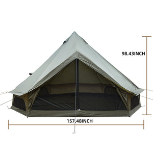 Oxford Bell Tent 13.1FT with Stove Jack for Family Camping