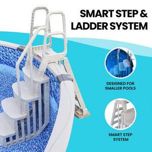 Main Access Smart Step 24 Inch Wide Swimming Pool Entrance w/ Hand Rail, Taupe - TRAPSKI
