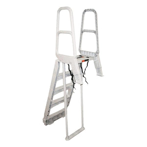 Main Access Smart Choice Incline Outside Above Ground Swim Pool Ladder, Taupe