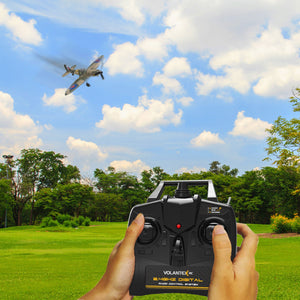 VOLANTEXRC 4-CH Spitfire One Key Remote Control Airplane with Xpilot Stabilizer