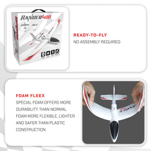 VOLANTEXRC Ranger 400 One Key Turn Remote Control Airplane w/ Xpilot Stabilizer - TRAPSKI